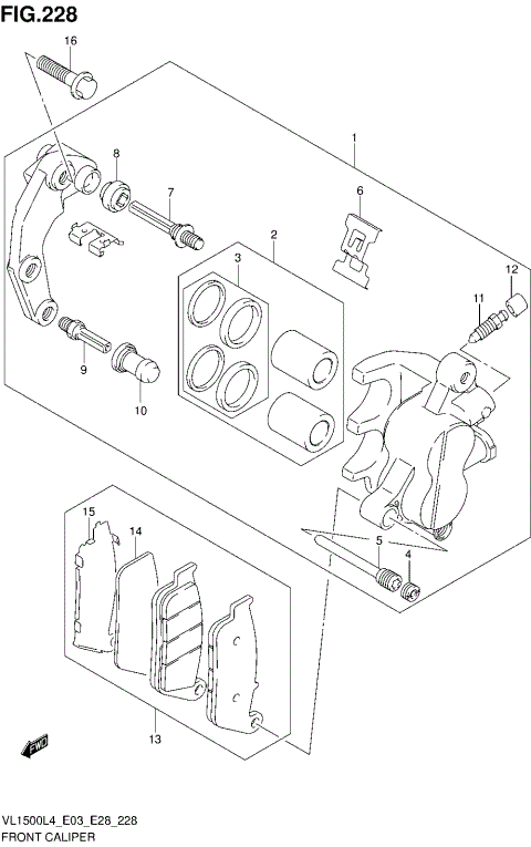 FRONT CALIPER (VL1500L4 E03)