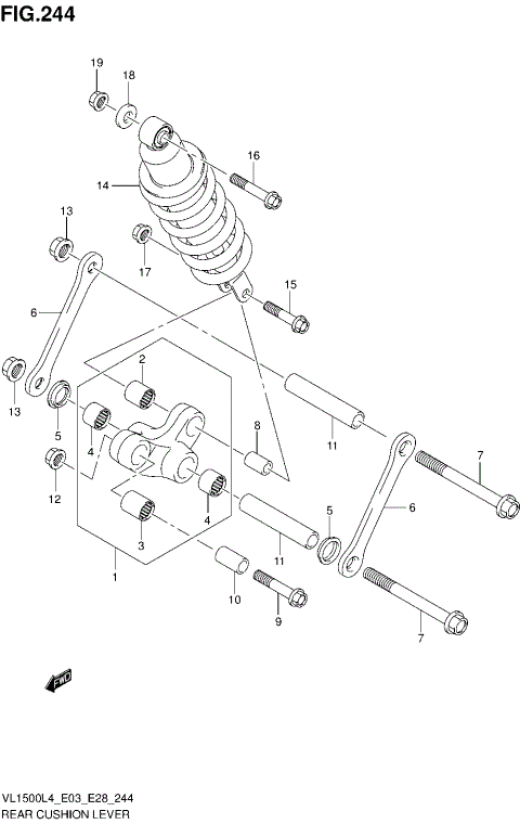 REAR CUSHION LEVER (VL1500BL4 E03)