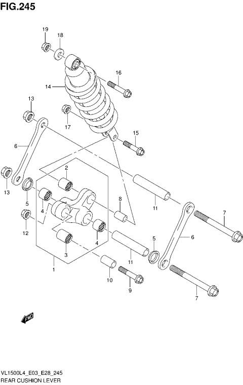 REAR CUSHION LEVER (VL1500BL4 E28)