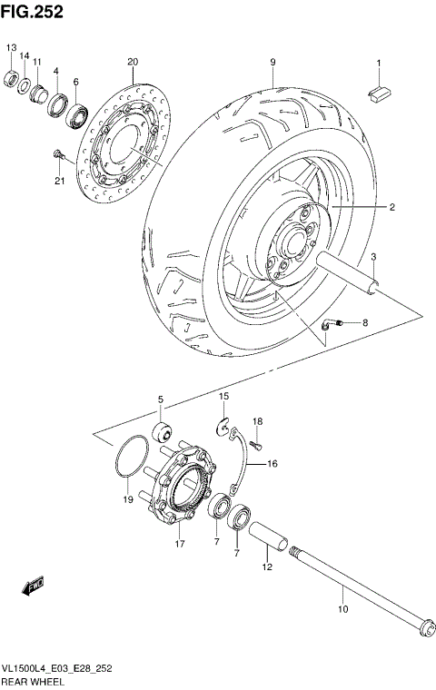 REAR WHEEL (VL1500BL4 E33)