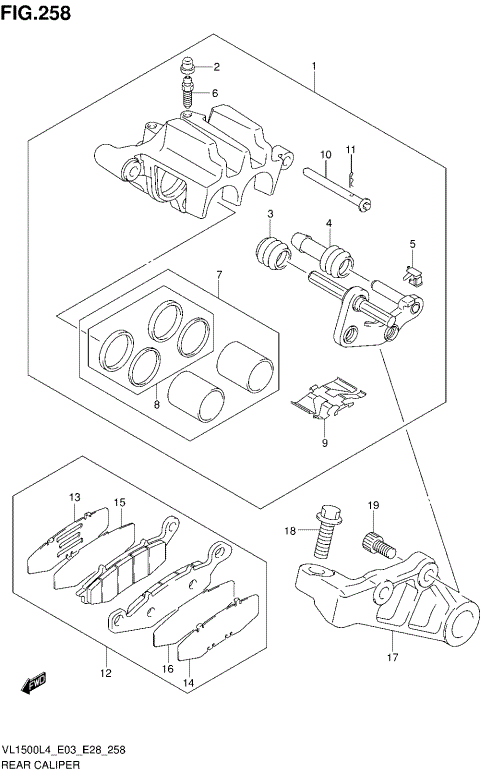 REAR CALIPER (VL1500BL4 E33)