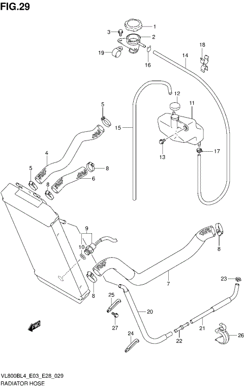 RADIATOR HOSE (VL800BL4 E28)