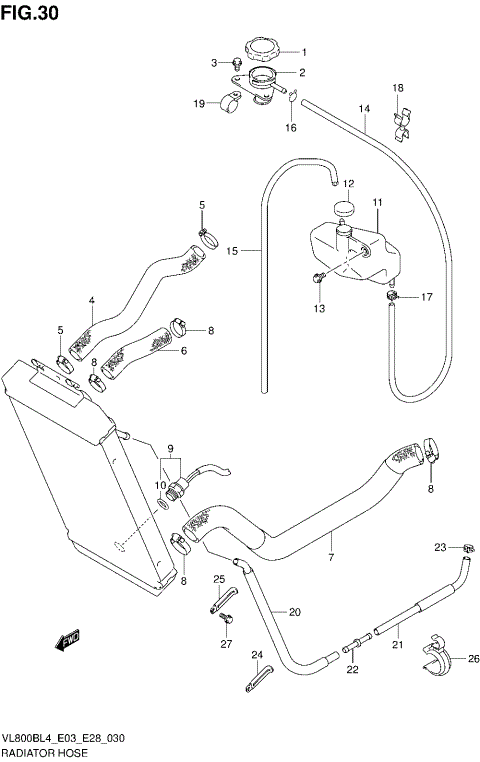 RADIATOR HOSE (VL800BL4 E33)
