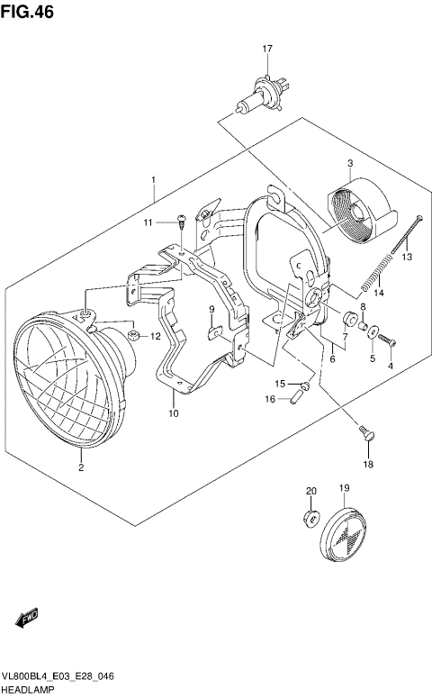 HEADLAMP ASSY (VL800BL4 E03)