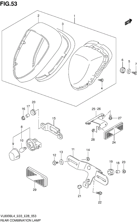 REAR COMBINATION LAMP (VL800BL4 E28)