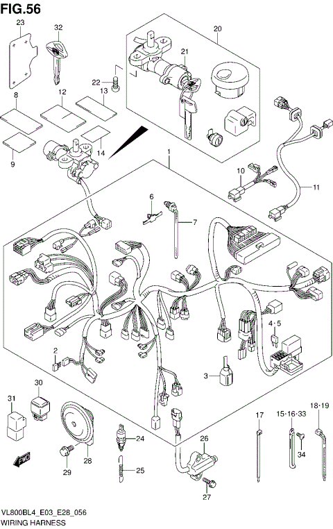 WIRING HARNESS (VL800BL4 E28)
