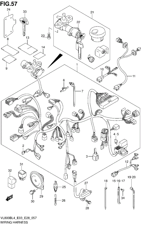 WIRING HARNESS (VL800BL4 E33)