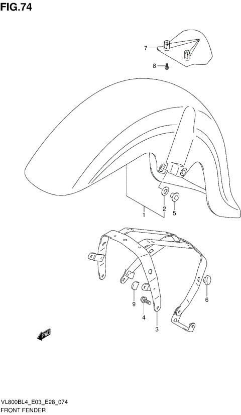 FRONT FENDER (VL800BL4 E03)