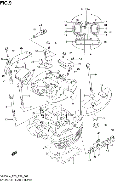 CYLINDER HEAD (FRONT) (VL800TL4 E28)