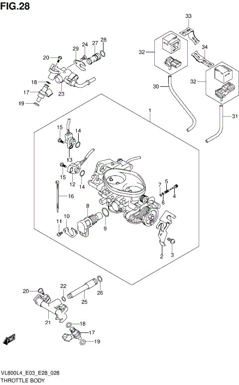 THROTTLE BODY (VL800L4 E28)