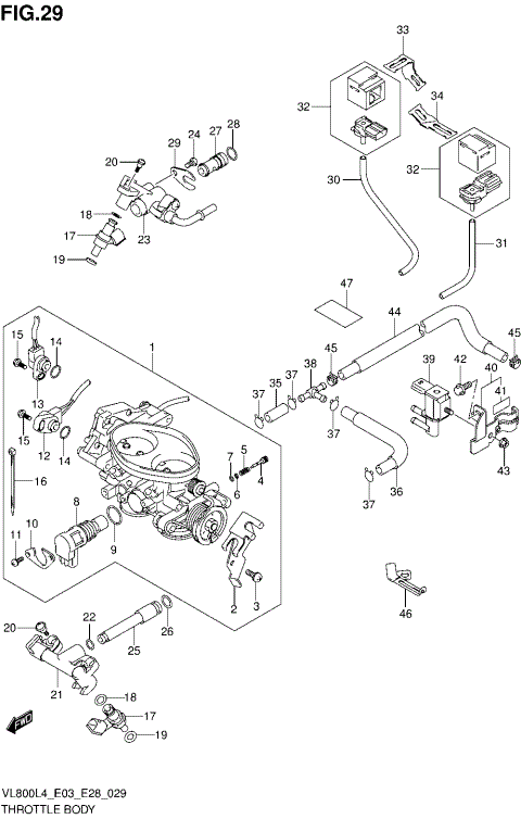 THROTTLE BODY (VL800L4 E33)