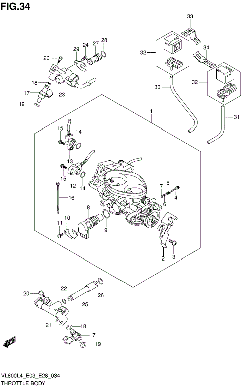 THROTTLE BODY (VL800TL4 E28)