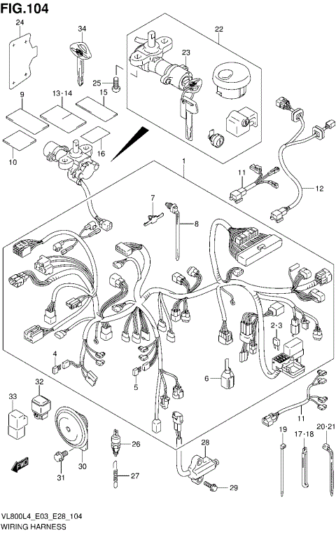 WIRING HARNESS (VL800TL4 E28)