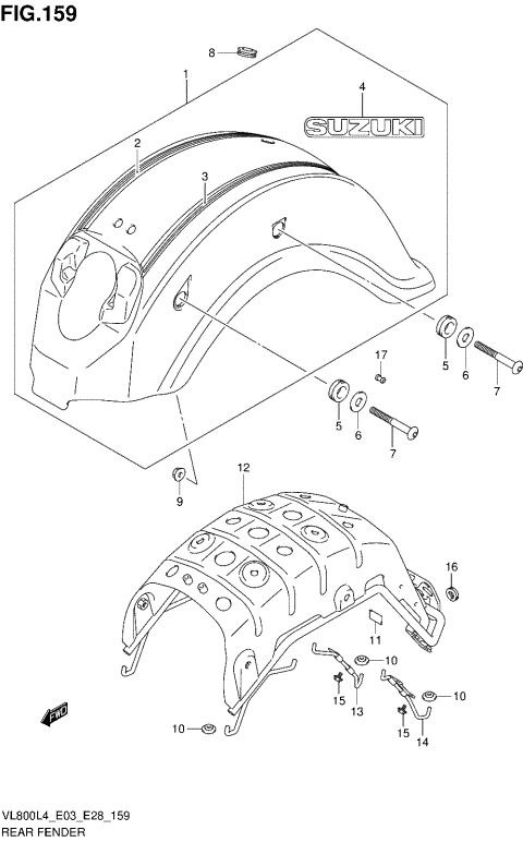 REAR FENDER (VL800TL4 E03)