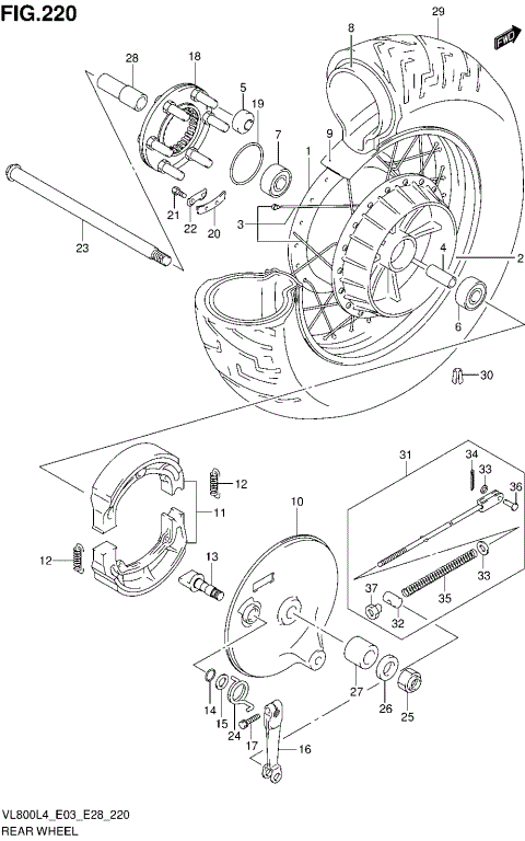 REAR WHEEL (VL800TL4 E33)