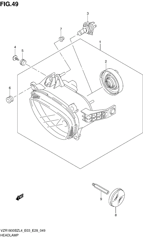 HEADLAMP (VZR1800BZL4 E28)