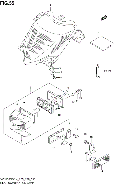 REAR COMBINATION LAMP (VZR1800BZL4 E28)