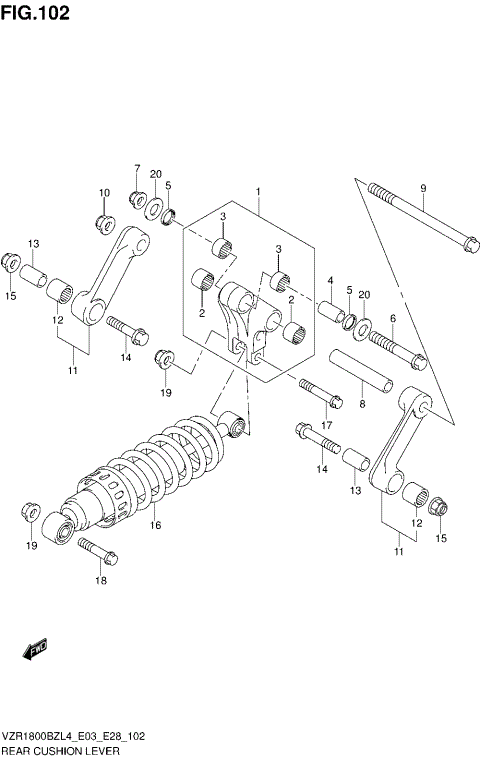 REAR CUSHION LEVER (VZR1800BZL4 E03)