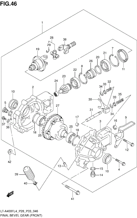 FINAL BEVEL GEAR (FRONT) (LT-A400FZL4 P28)
