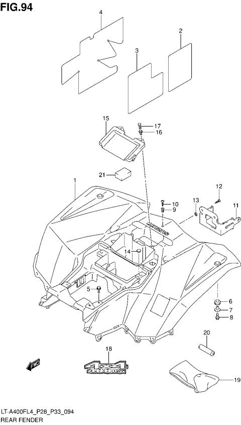 REAR FENDER (LT-A400FZL4 P33)