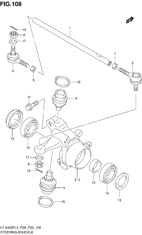 STEERING KNUCKLE (LT-A400FL4 P33)