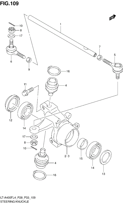 STEERING KNUCKLE (LT-A400FZL4 P28)