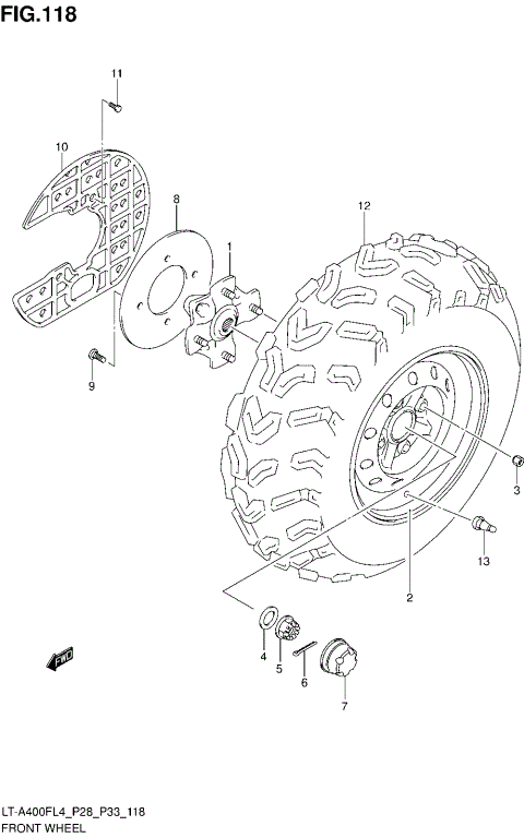 FRONT WHEEL (LT-A400FZL4 P28)