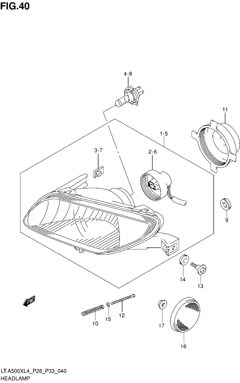 HEADLAMP (LT-A500XZL4 P28)