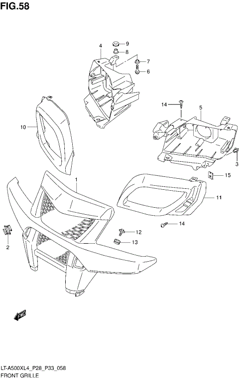 FRONT GRILLE (LT-A500XL4 P28)