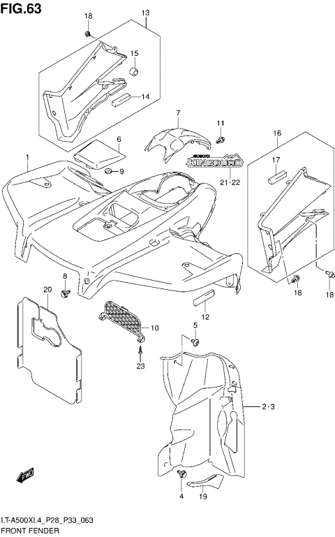 FRONT FENDER (LT-A500XL4 P33)