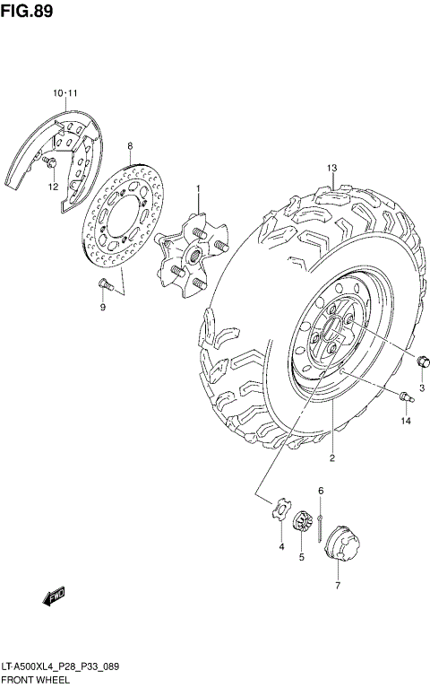 FRONT WHEEL (LT-A500XL4 P33)