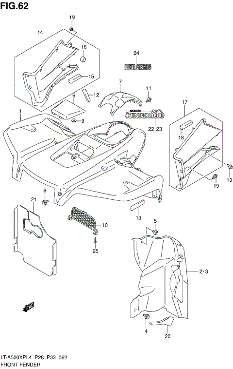 FRONT FENDER (LT-A500XPL4 P28)