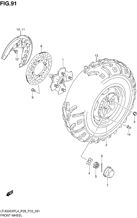 FRONT WHEEL (LT-A500XPZL4 P33)