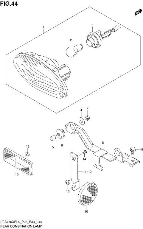 REAR COMBINATION LAMP (LT-A750XPL4 P28)