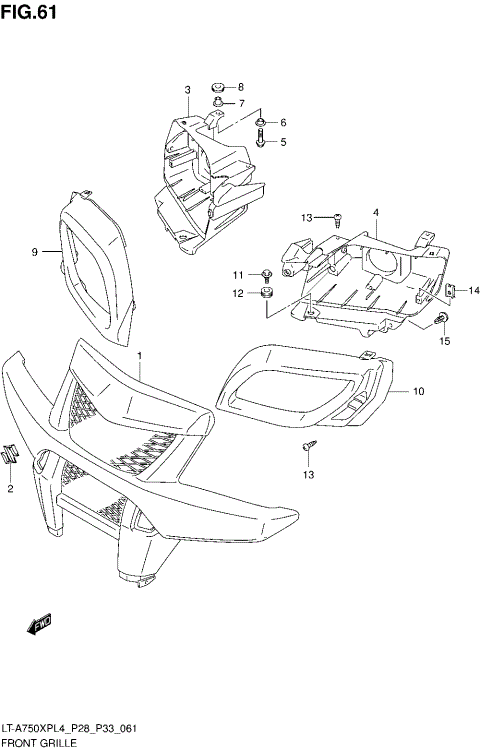 FRONT GRILLE (LT-A750XPL4 P33)