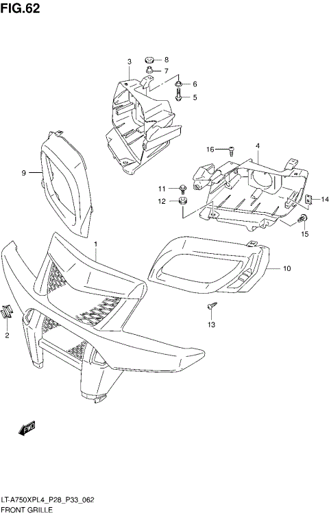 FRONT GRILLE (LT-A750XPZL4 P28)