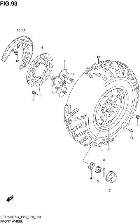 FRONT WHEEL (LT-A750XPZL4 P33)