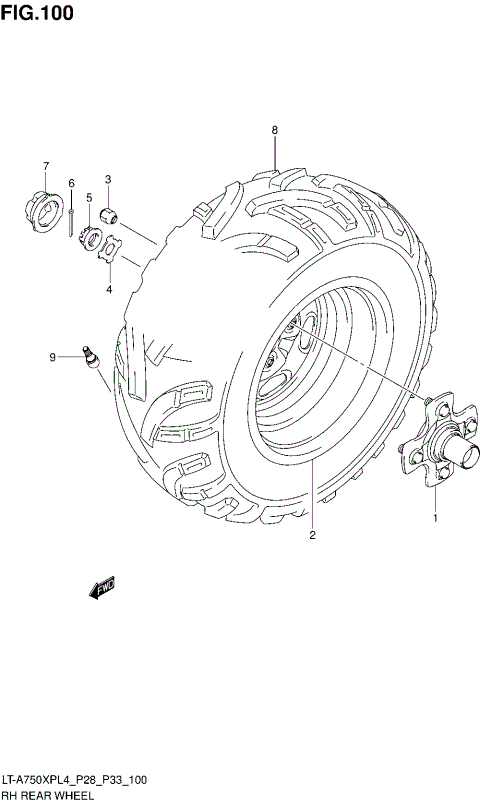 RH REAR WHEEL (LT-A750XPL4 P28)