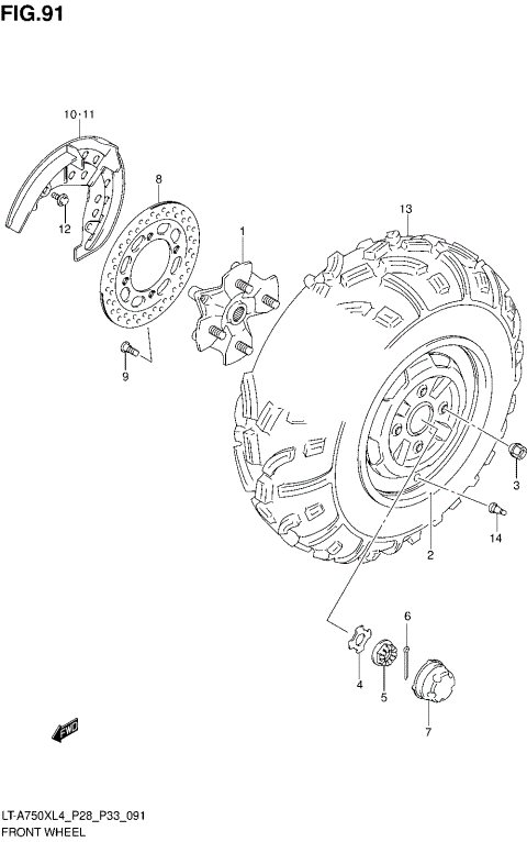 FRONT WHEEL (LT-A750XL4 P33)