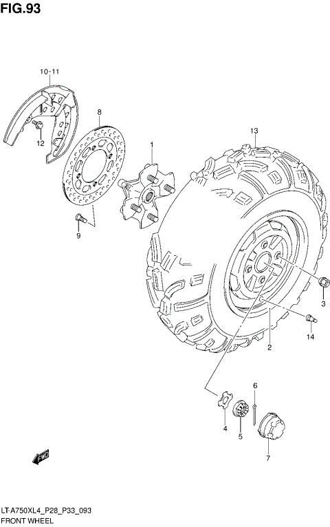 FRONT WHEEL (LT-A750XZL4 P33)