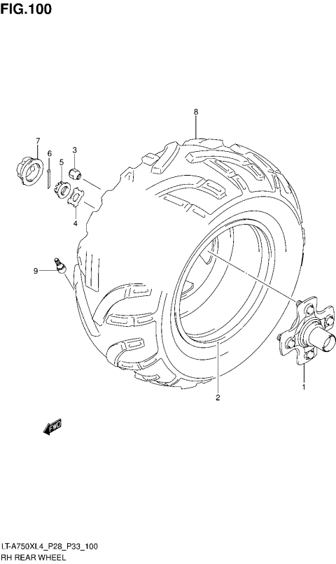 RH REAR WHEEL (LT-A750XL4 P28)