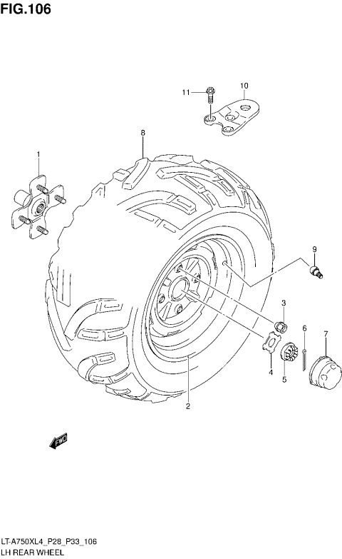 LH REAR WHEEL (LT-A750XZL4 P28)