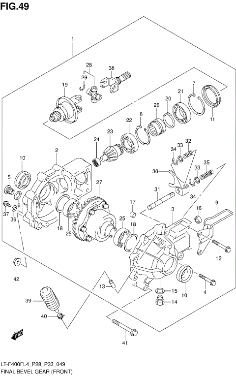 FINAL BEVEL GEAR (FRONT) (LT-F400FL4 P33)