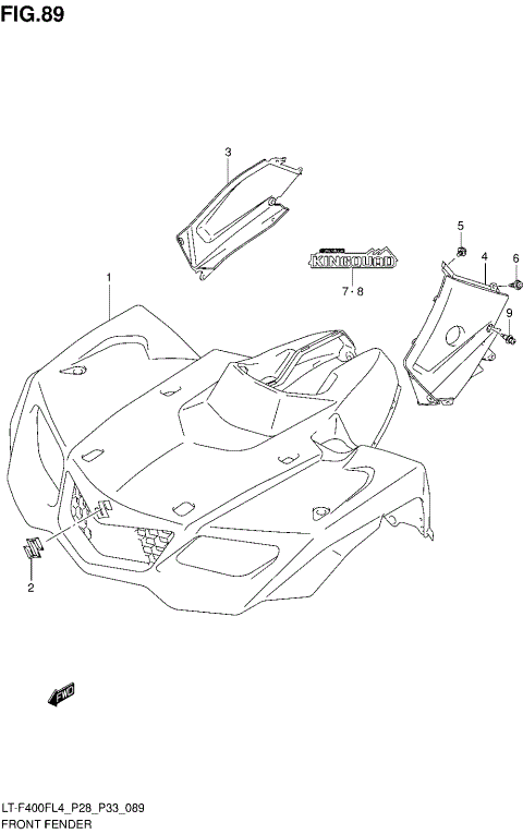 FRONT FENDER (LT-F400FZL4 P28)