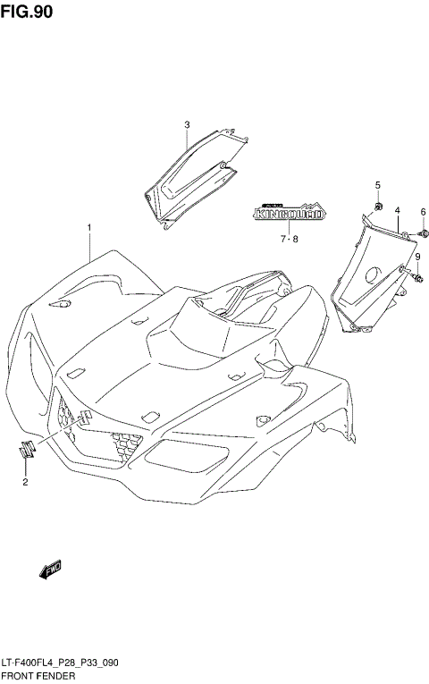 FRONT FENDER (LT-F400FZL4 P33)