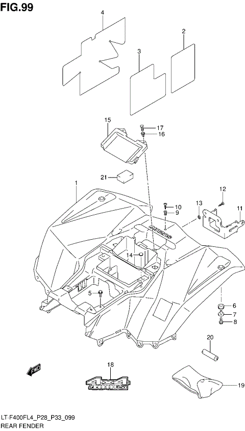 REAR FENDER (LT-F400FL4 P33)