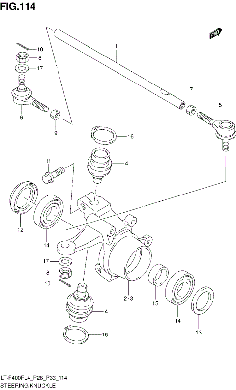 STEERING KNUCKLE (LT-F400FL4 P28)