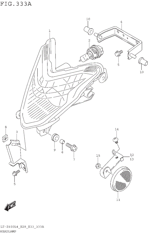 HEADLAMP (LT-Z400L4 E28)