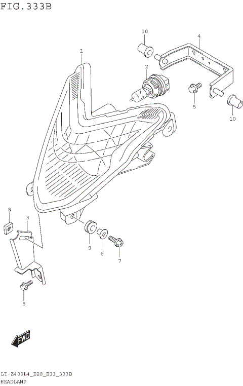 HEADLAMP (LT-Z400L4 E33)