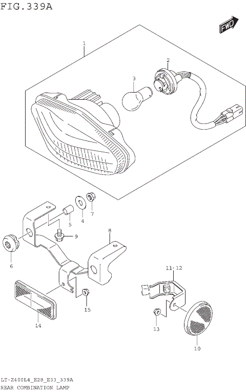 REAR COMBINATION LAMP (LT-Z400L4 E28)